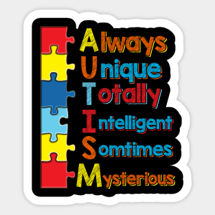 Always Unique Totally Intelligent Mysterious Sticker